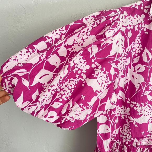 Olivia James the Label Daphne Dress Women Size Medium Pink White - Picture 7 of 13